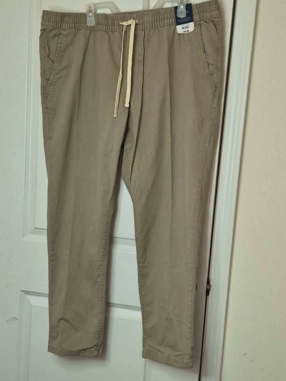 George Men's Drawstring Chino Pants — Beige Size XL 40-42